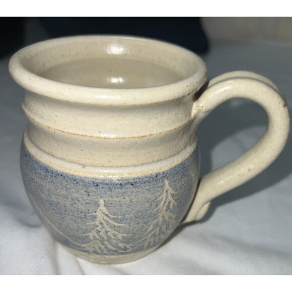 Mt St Helens Ash Glaze Coffee Mug Blue Pottery Stoneware Mug Cup  Cute Gift - Picture 3 of 7